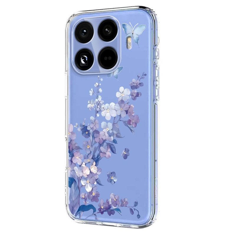 Cover Xiaomi 15t Pro Telefon Etui Blomsterprint Transparent