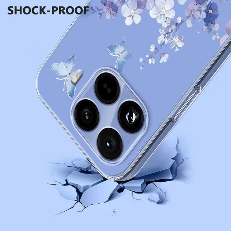 Cover Xiaomi 15t Pro Telefon Etui Blomsterprint Transparent