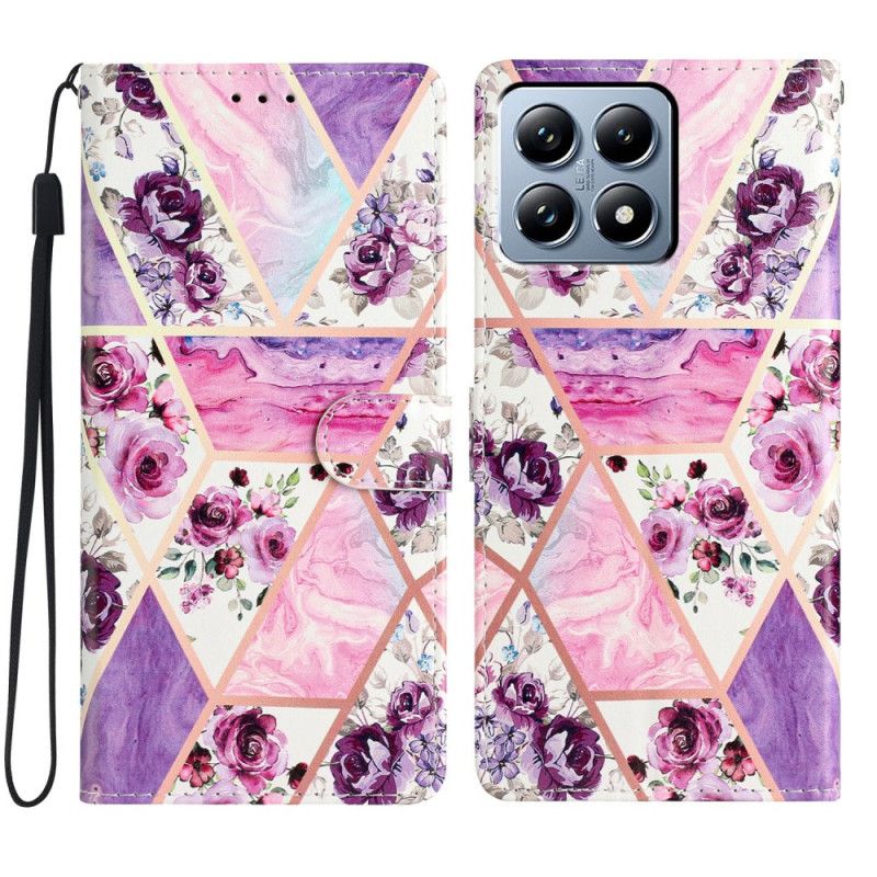 Flip Cover Til Xiaomi 15t Pro Lilla Blomster