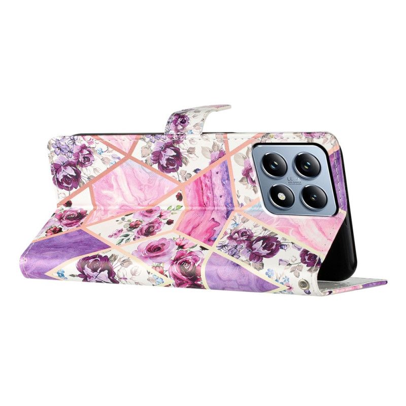Flip Cover Til Xiaomi 15t Pro Lilla Blomster