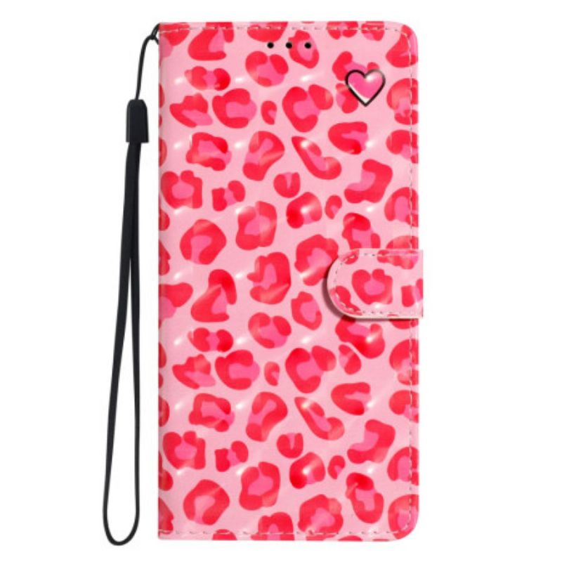 Flip Cover Til Xiaomi 15t Pro Lyserød Leopard
