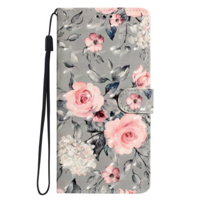 Flip Cover Til Xiaomi 15t Pro Lyserøde Blomster