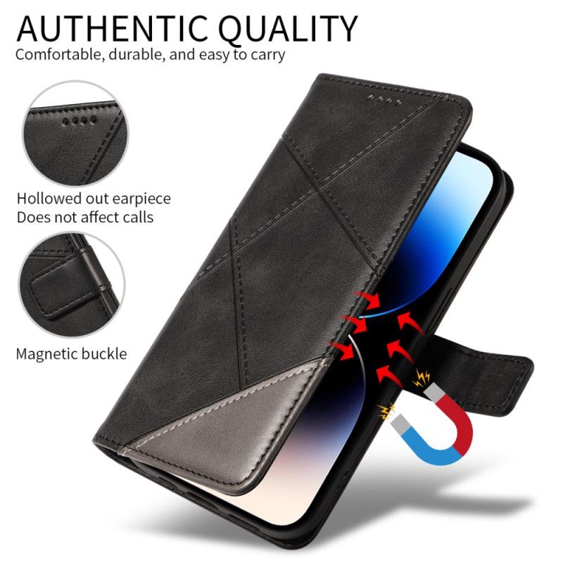 Flip Cover Til Xiaomi 15t Pro Tofarvet Geometrisk