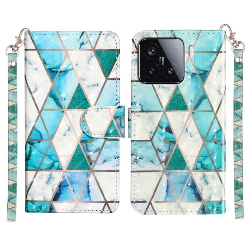 Flip Cover Xiaomi 15t Pro Grøn Marmor Med Rem