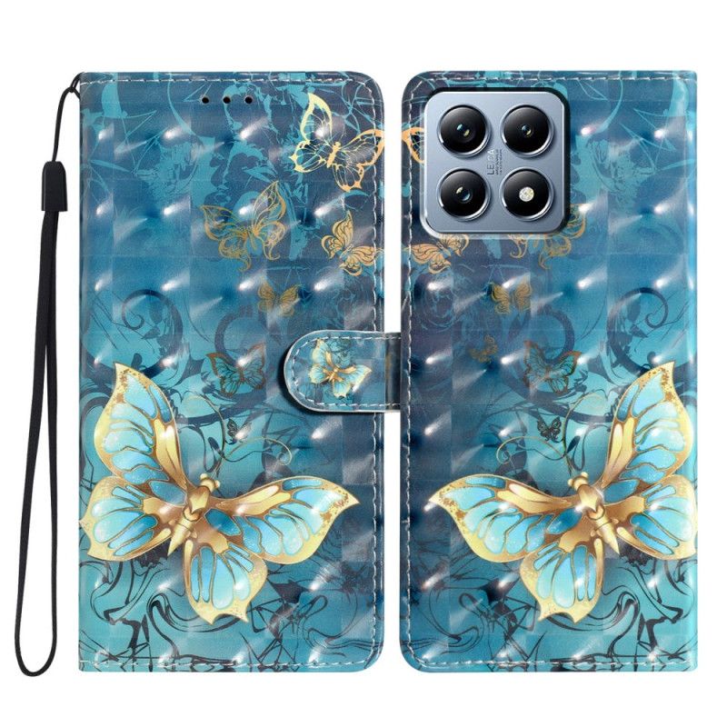 Flip Cover Xiaomi 15t Pro Guldsommerfugle