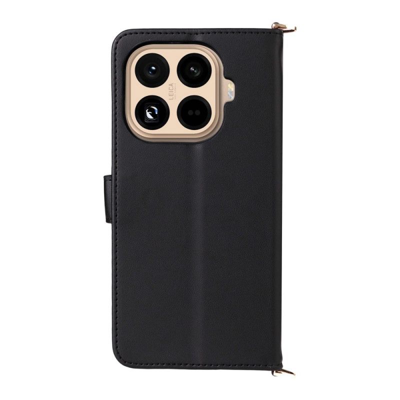 Flip Cover Xiaomi 15t Pro Quiltet Med Rem Og Håndledsrem