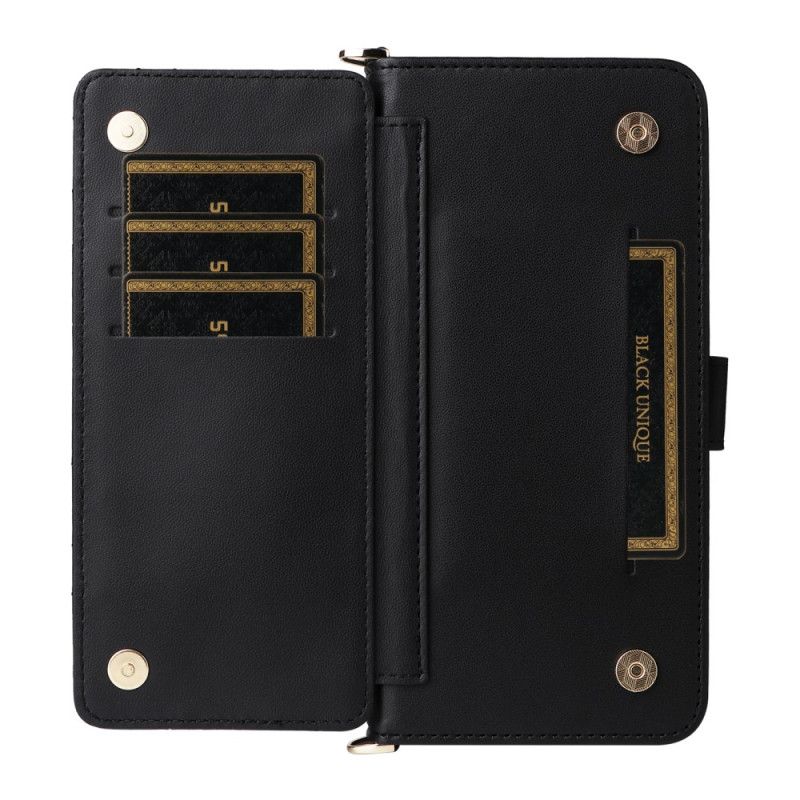 Flip Cover Xiaomi 15t Pro Quiltet Med Rem Og Håndledsrem