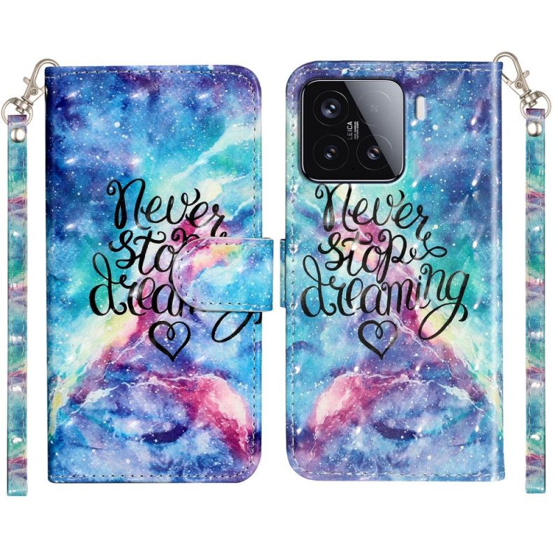 Flip Cover Xiaomi 15t Pro Stop Aldrig Med At Drømme Med Rem