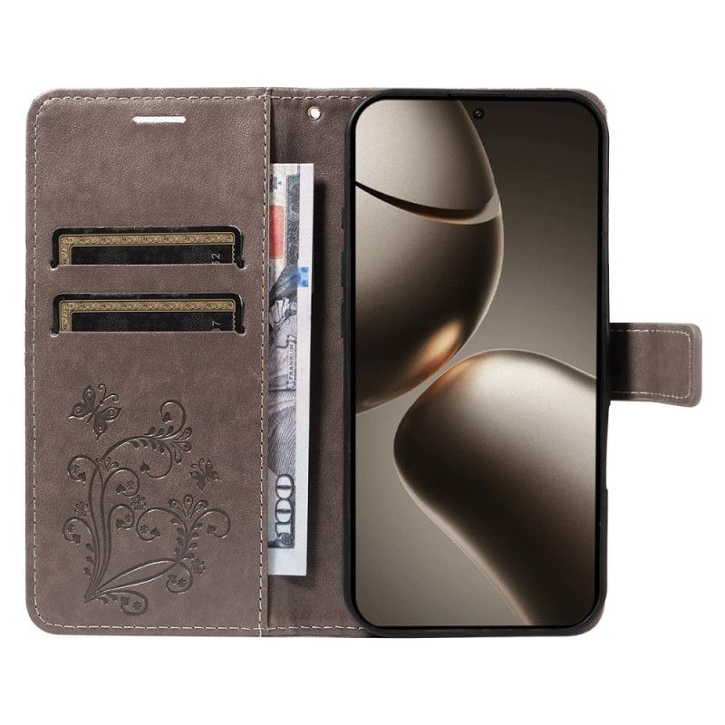 Læder Cover Xiaomi 15t Pro Telefon Etui Kæmpesommerfugle