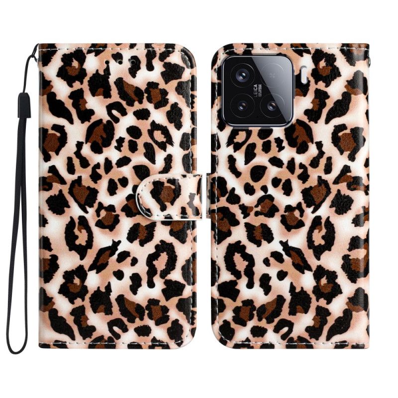 Læder Cover Xiaomi 15t Pro Telefon Etui Leopardprint