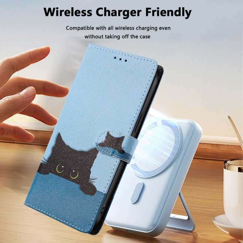 Læder Cover Xiaomi 15t Pro Telefon Etui Sort Kat