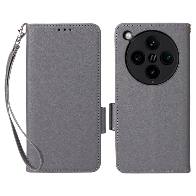 Flip Cover Oppo Find X8 Pro Litchi-rem Tekstur