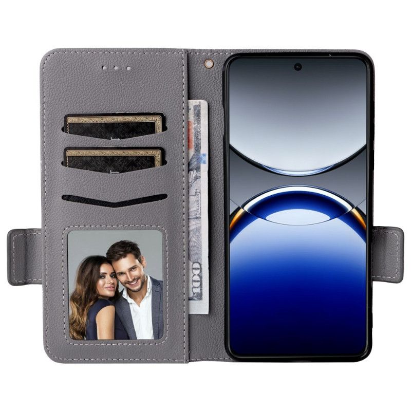 Flip Cover Oppo Find X8 Pro Litchi-rem Tekstur