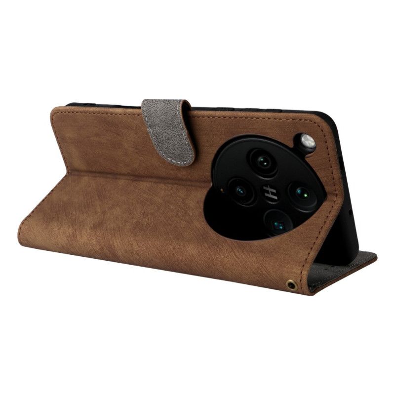 Flip Cover Oppo Find X8 Pro Rfid-beskyttelse Med Ruskindseffekt