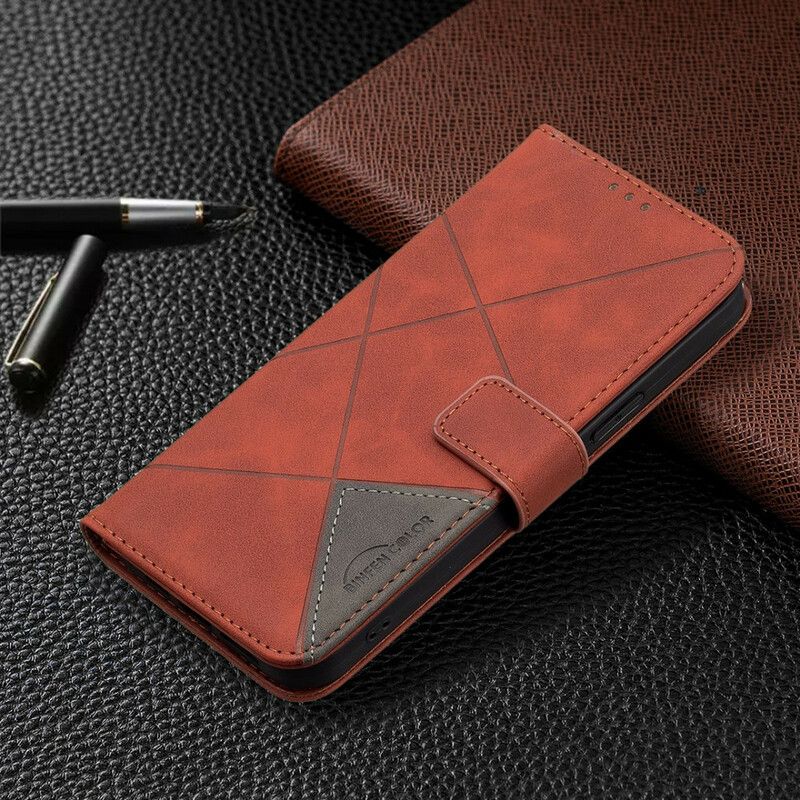 Læder Cover iPhone 13 Pro Max Telefon Etui Binfen Farvetrekanter