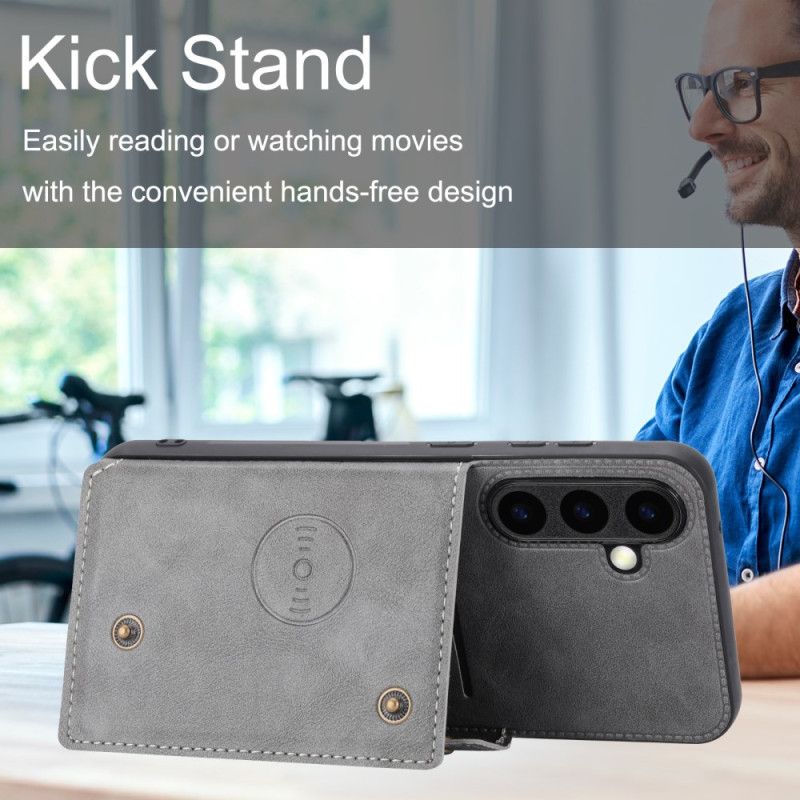 Cover Til Samsung Galaxy S26 Plus Kortholder Med Lædereffekt