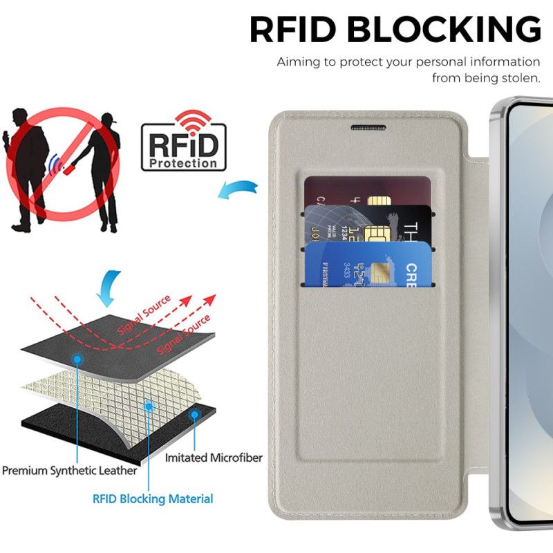 Flip Cover Samsung Galaxy S26 Plus Magnetisk Med Rfid-kortholder