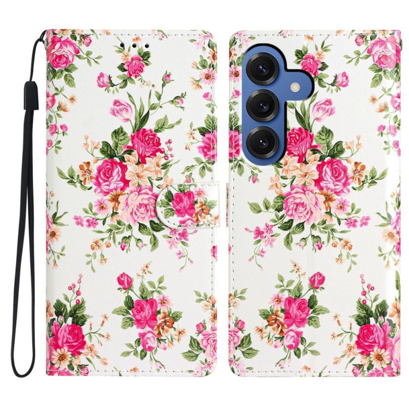 Flip Cover Samsung Galaxy S26 Plus Røde Blomster