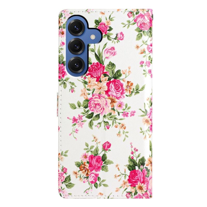 Flip Cover Samsung Galaxy S26 Plus Røde Blomster