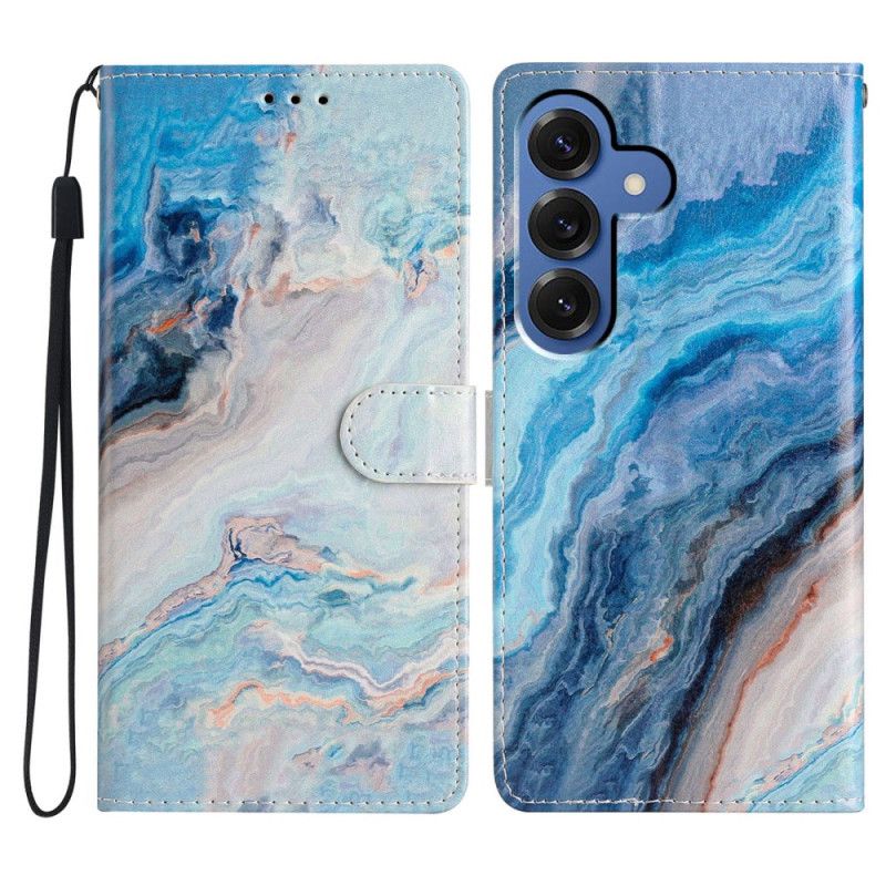 Flip Cover Til Samsung Galaxy S26 Plus Blå Marmor
