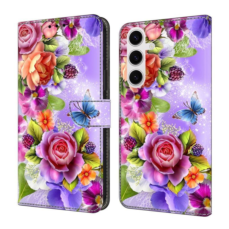 Flip Cover Til Samsung Galaxy S26 Plus Blændende Blomster