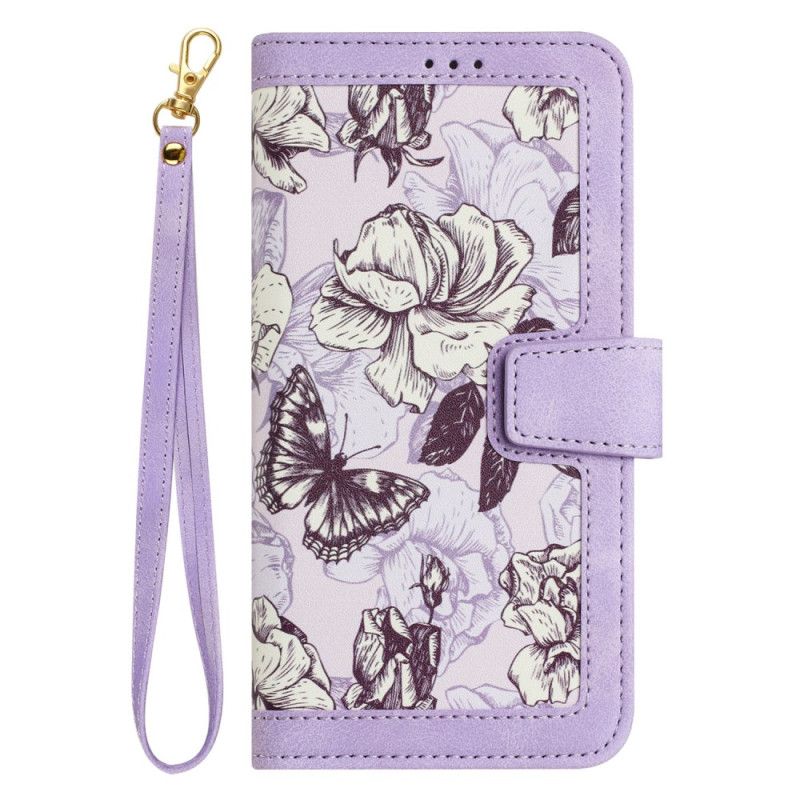 Flip Cover Til Samsung Galaxy S26 Plus Blomster Med Rem