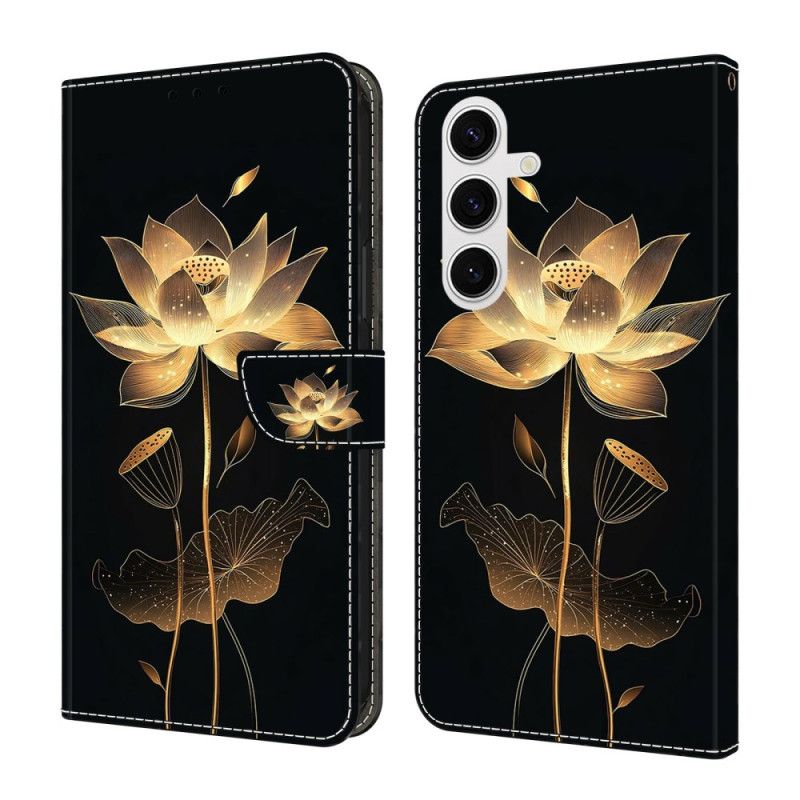 Flip Cover Til Samsung Galaxy S26 Plus Guld Lotus