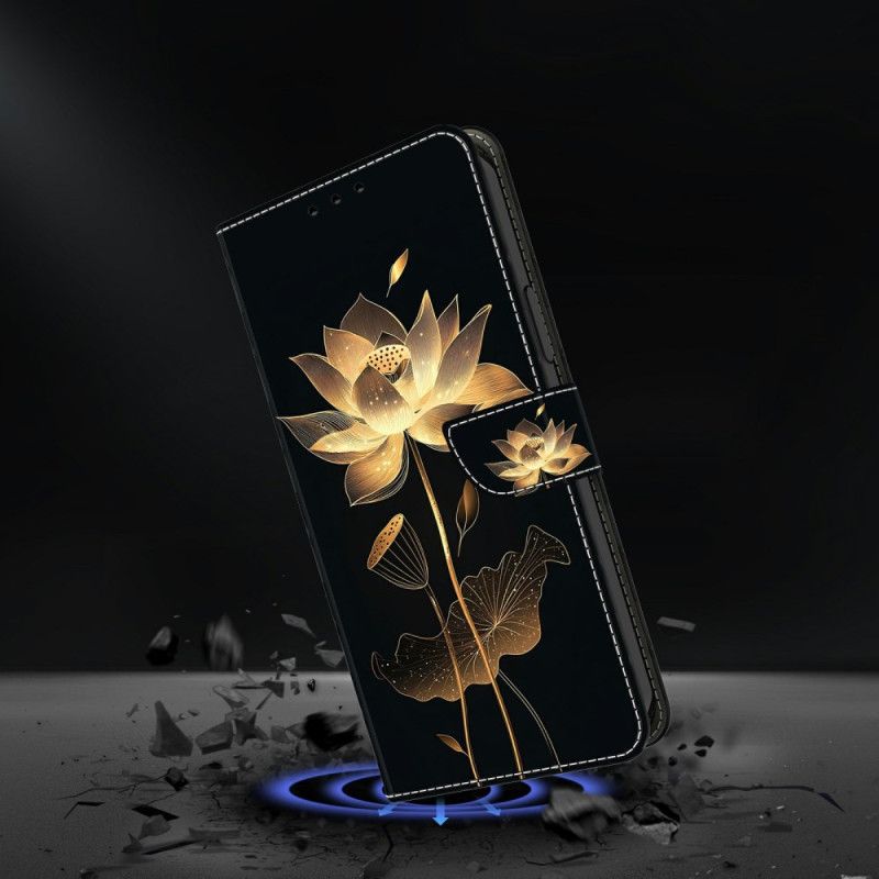 Flip Cover Til Samsung Galaxy S26 Plus Guld Lotus