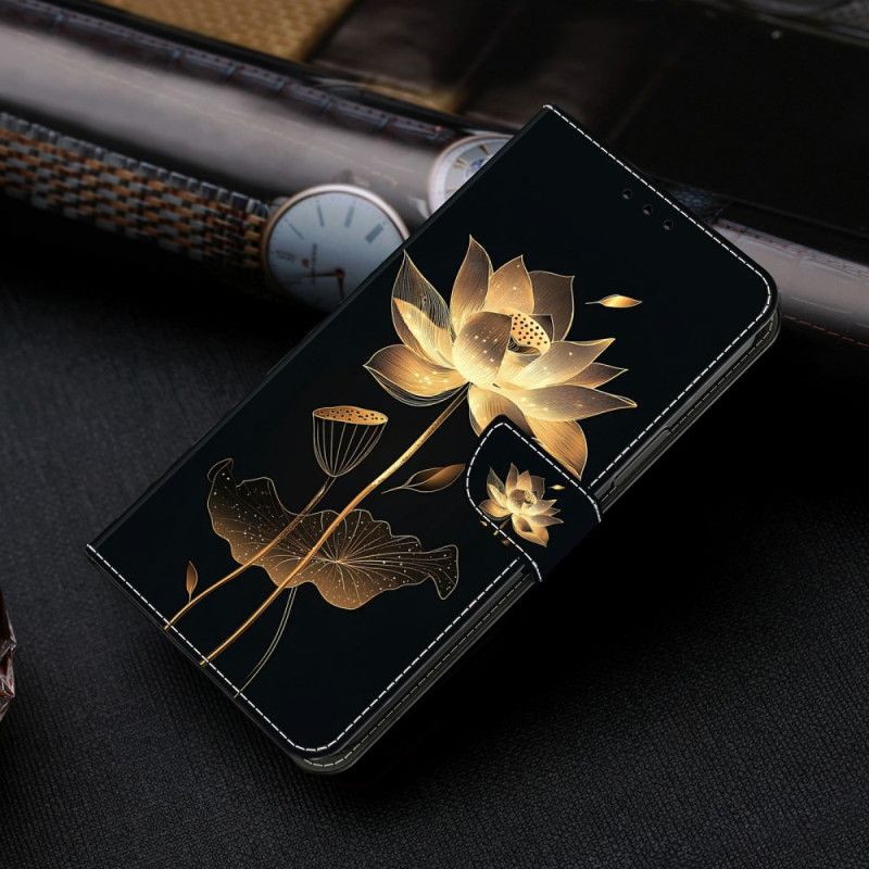 Flip Cover Til Samsung Galaxy S26 Plus Guld Lotus
