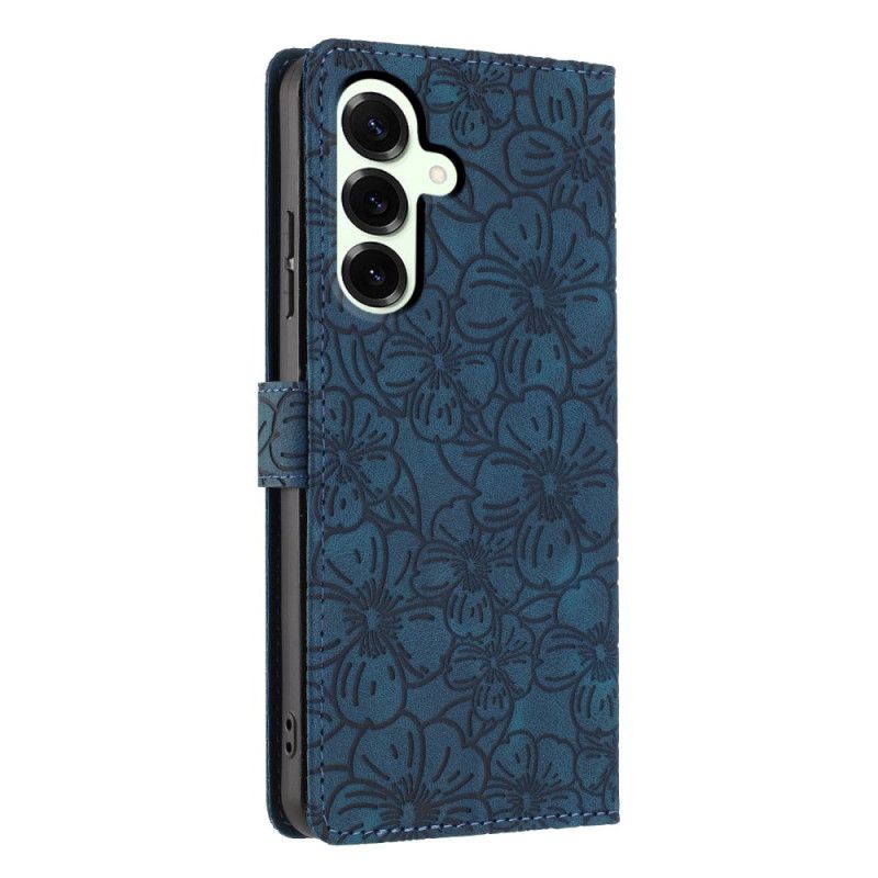 Læder Cover Samsung Galaxy S26 Plus Gravering Af Kirsebærblomster