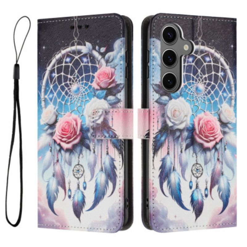 Læder Cover Samsung Galaxy S26 Plus Telefon Etui Blomsterdrømmefanger