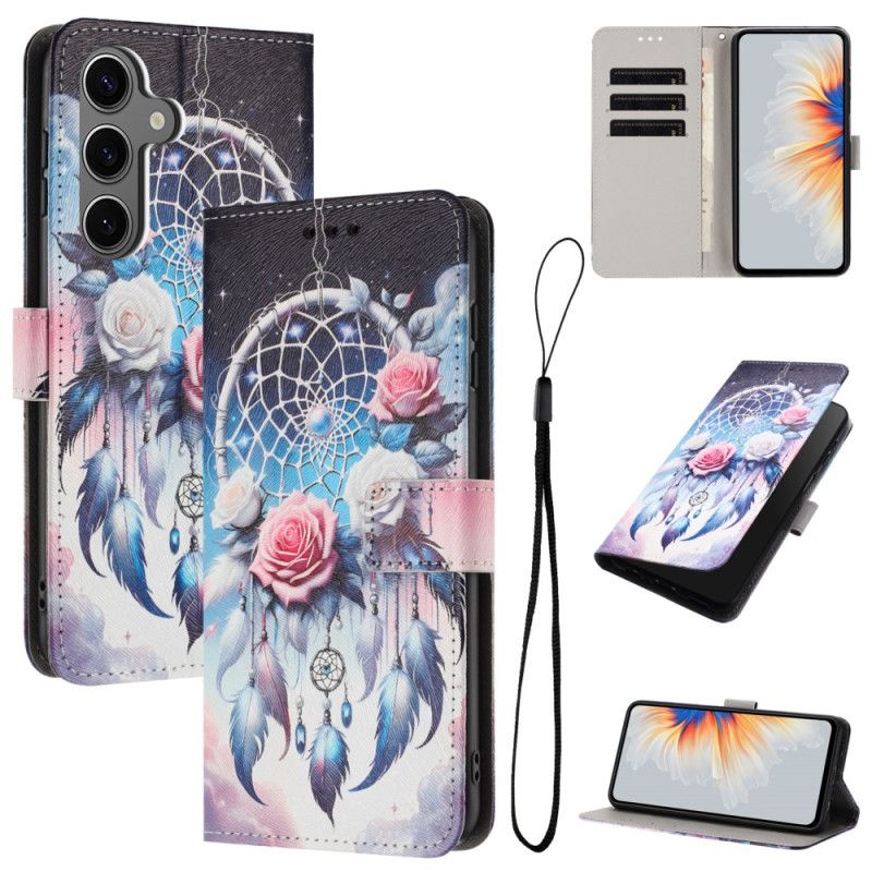 Læder Cover Samsung Galaxy S26 Plus Telefon Etui Blomsterdrømmefanger