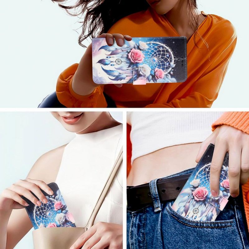 Læder Cover Samsung Galaxy S26 Plus Telefon Etui Blomsterdrømmefanger