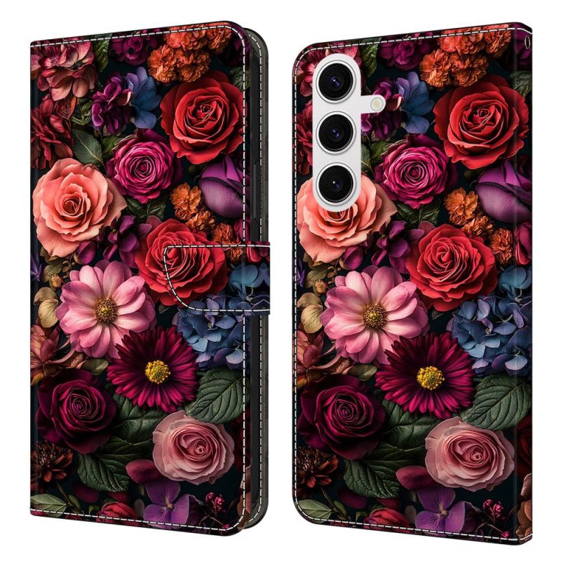 Læder Cover Samsung Galaxy S26 Plus Telefon Etui Blomstermønster