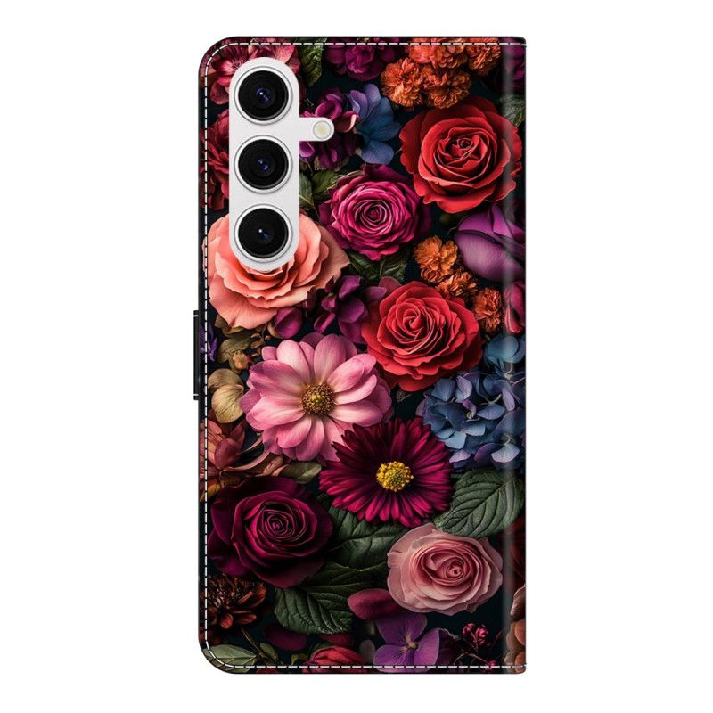 Læder Cover Samsung Galaxy S26 Plus Telefon Etui Blomstermønster