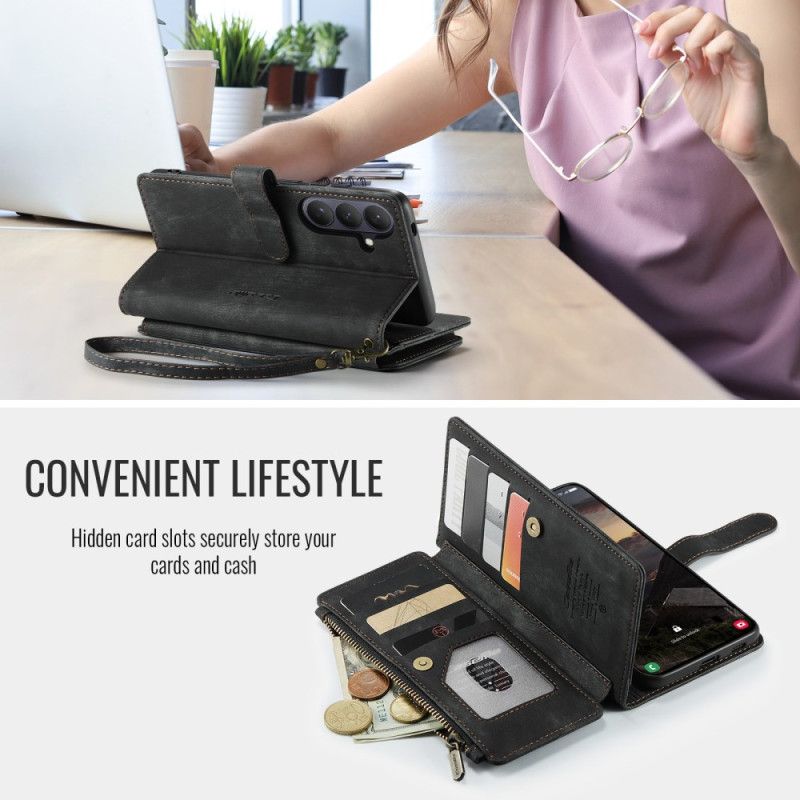 Læder Cover Samsung Galaxy S26 Plus Telefon Etui Caseme Med Ruskindseffekt