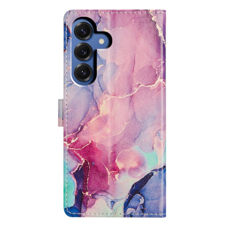 Læder Cover Samsung Galaxy S26 Plus Telefon Etui Farvet Marmor