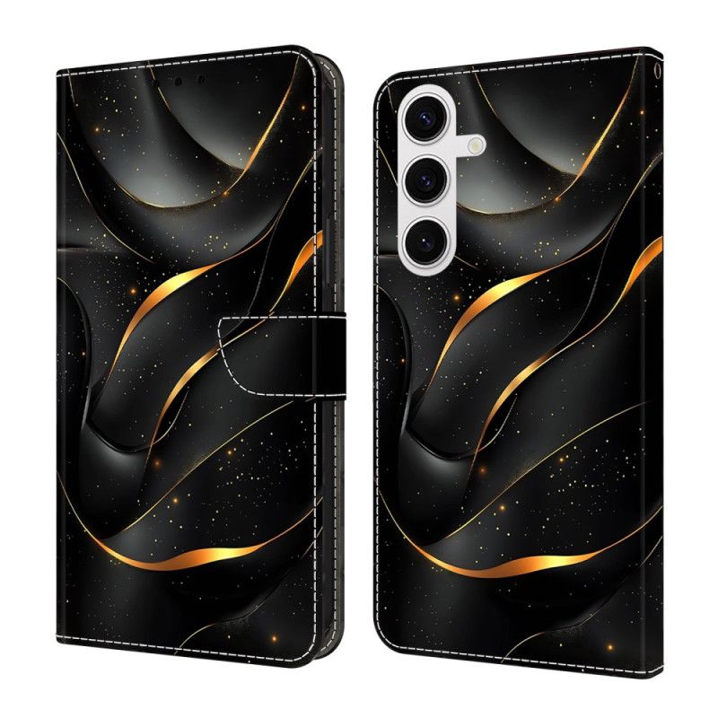 Læder Cover Samsung Galaxy S26 Plus Telefon Etui Guldbånd