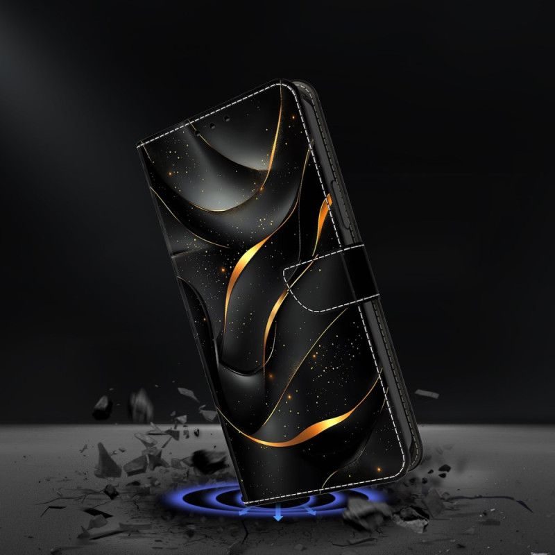 Læder Cover Samsung Galaxy S26 Plus Telefon Etui Guldbånd