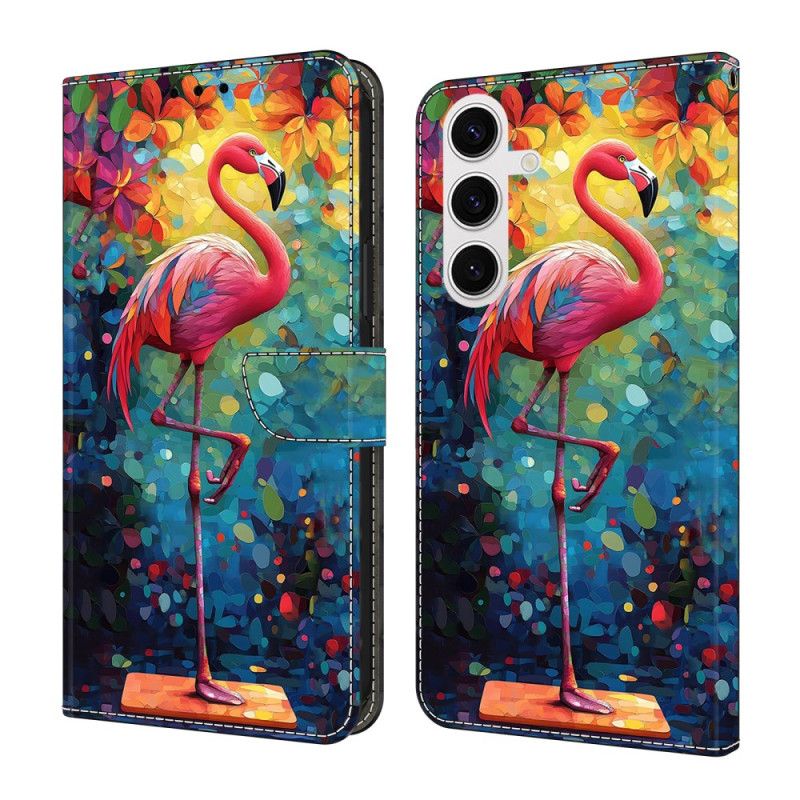 Læder Cover Samsung Galaxy S26 Plus Telefon Etui Kunstflamingo