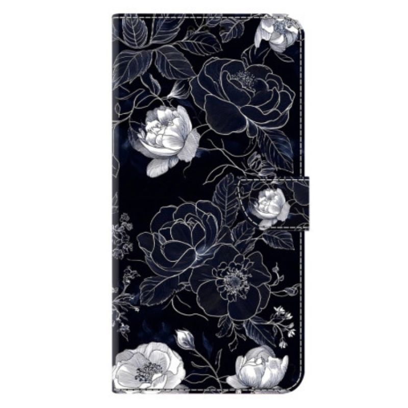 Læder Cover Samsung Galaxy S26 Plus Telefon Etui Vintage Blomstermønster