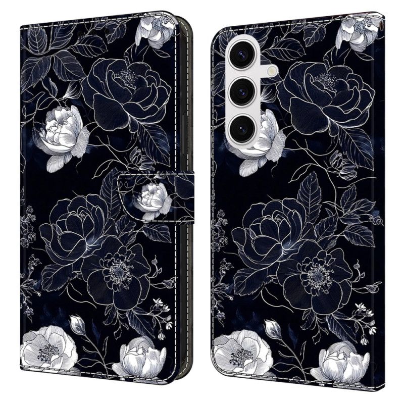 Læder Cover Samsung Galaxy S26 Plus Telefon Etui Vintage Blomstermønster