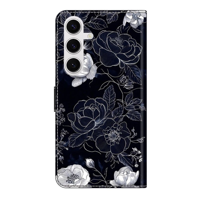 Læder Cover Samsung Galaxy S26 Plus Telefon Etui Vintage Blomstermønster