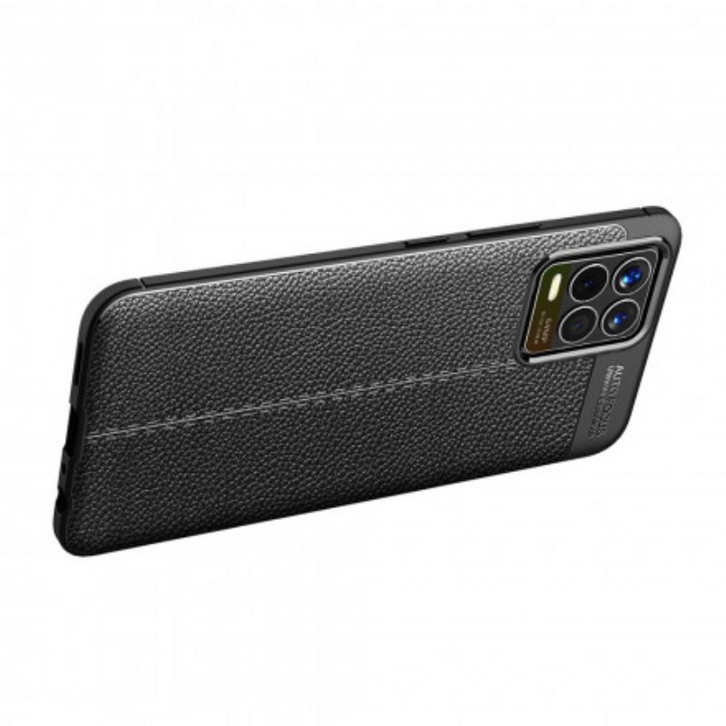 Cover Realme 8 / 8 Pro Telefon Etui Double Line Litchi-lædereffekt