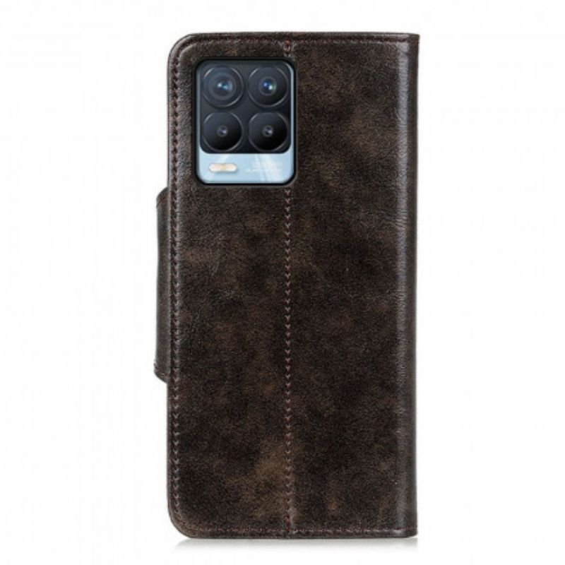 Flip Cover Realme 8 / 8 Pro Skinnende Imiteret Læder Khazneh