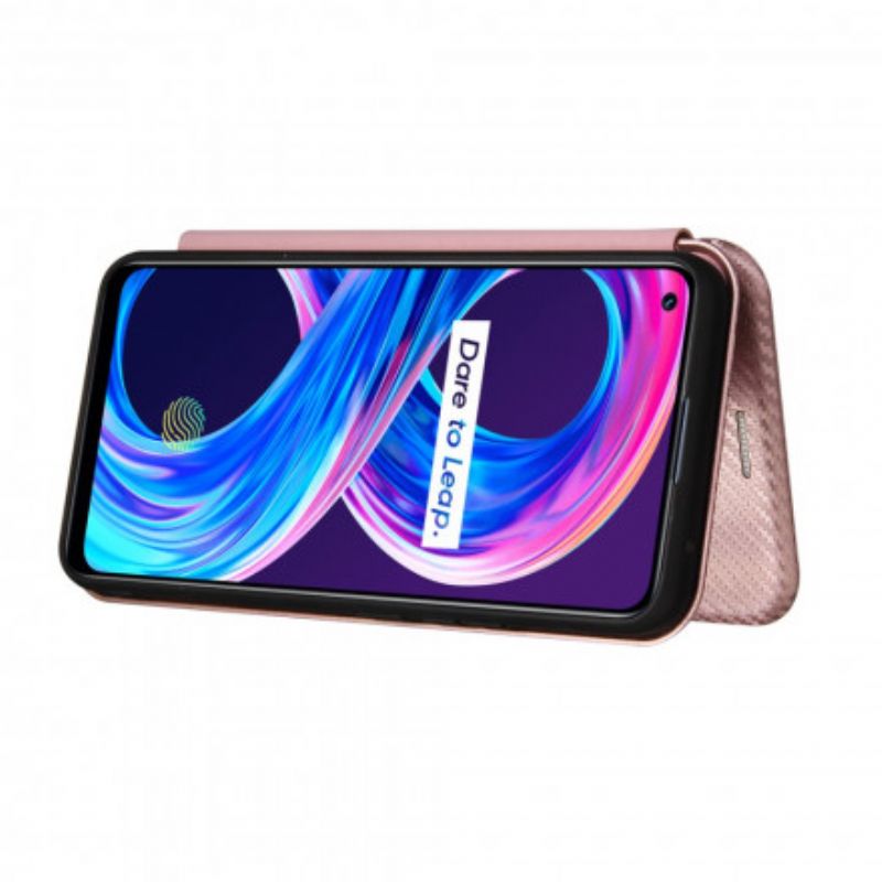 Flip Cover Til Realme 8 / 8 Pro Farvet Carbon Silikone