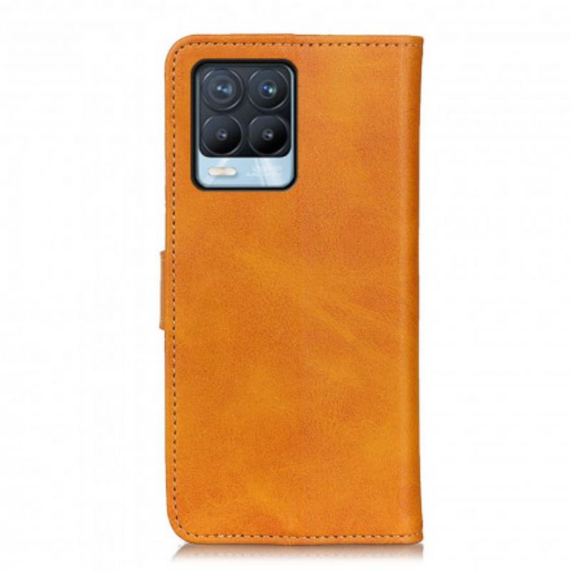 Flip Cover Til Realme 8 / 8 Pro Retro Mat Lædereffekt