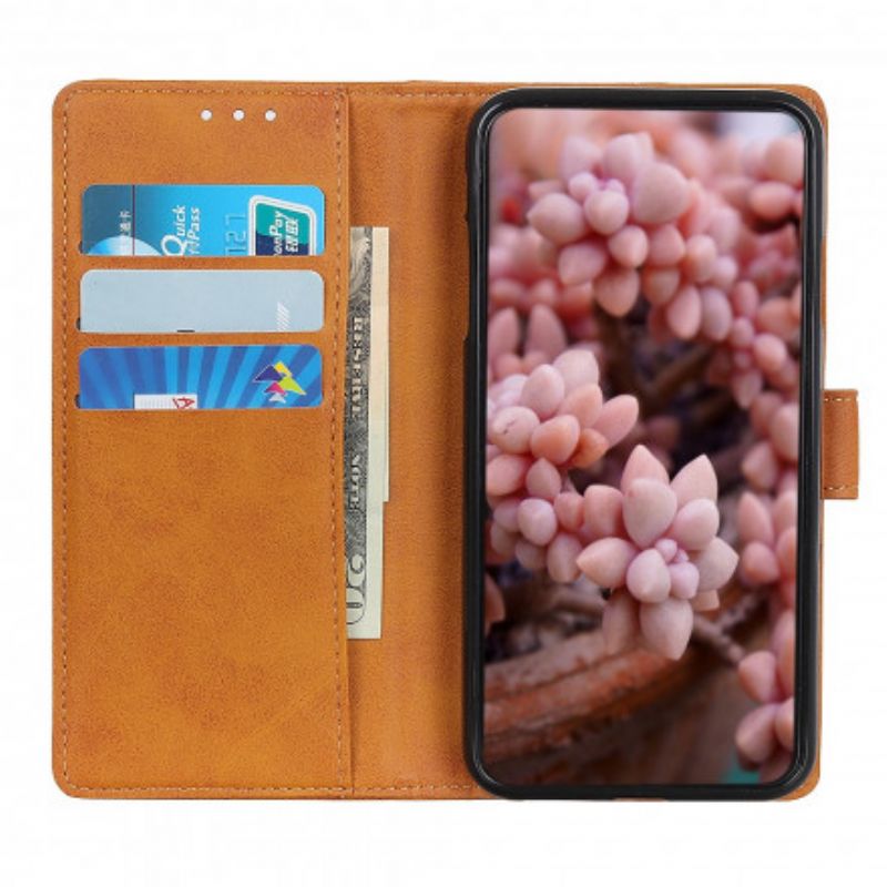 Flip Cover Til Realme 8 / 8 Pro Retro Mat Lædereffekt