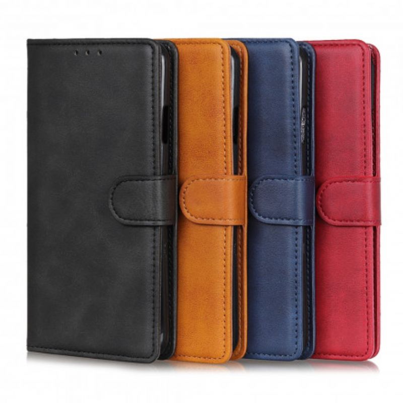 Flip Cover Til Realme 8 / 8 Pro Retro Mat Lædereffekt