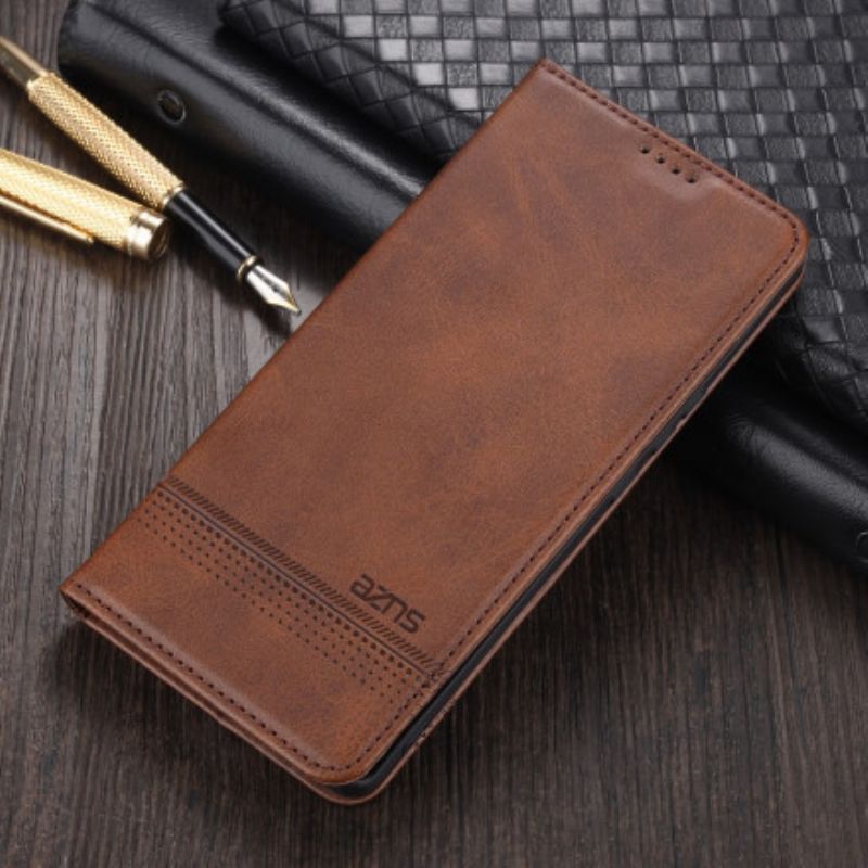 Læder Cover Realme 8 / 8 Pro Telefon Etui Azns Læderstil
